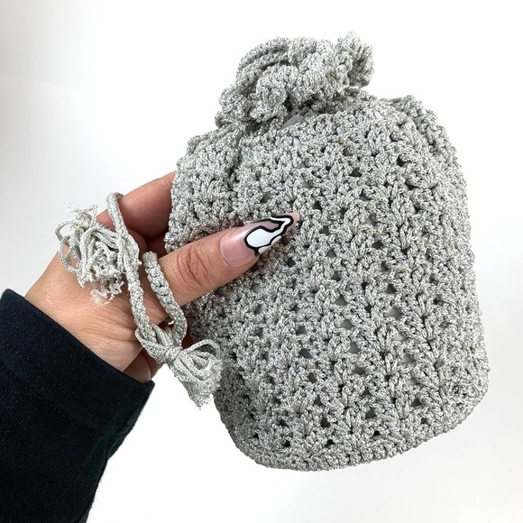 ❌SOLD❌ Vintage handmade silver woven mini pouch bag - Picture 9 of 9